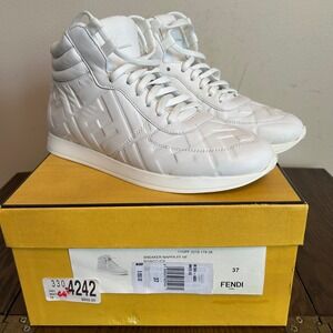 Fendi Sneakers High-Top White Womens 37/7